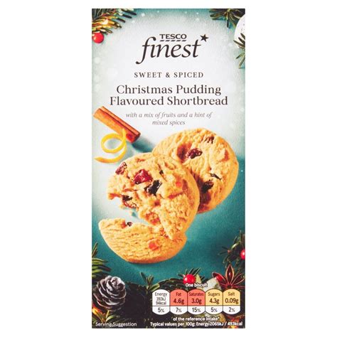 Tesco Finest Christmas Pudding Flavoured Shortbread 150G - Tesco Groceries