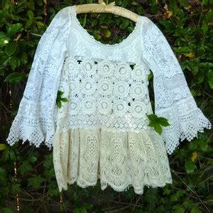 Boho Lace Tunic Shabby Chic Romantic Elegant Vintage Hand Crocheted