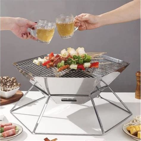 Barbecue Charbon De Bois Portable Pliant Barbecue Au Charbon De Bureau