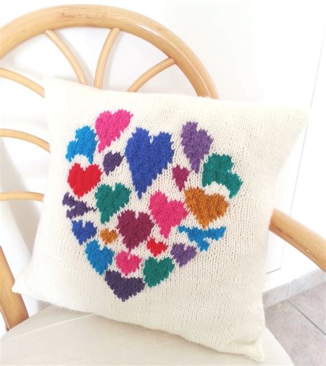 Heart Pillow Knitting Pattern Hearts Cushion Knitting Pattern Pdf