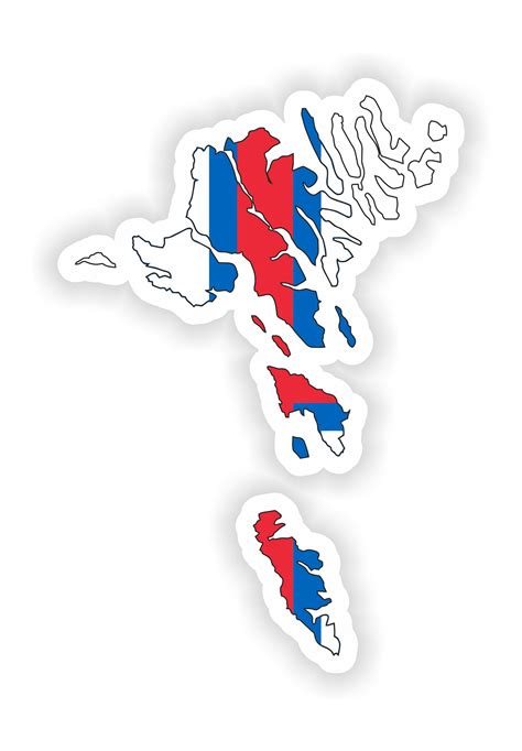 Faroe Islands Map Flag Silhouette Sticker For Laptop Book Fridge Guitar