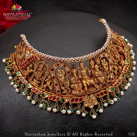 Gold Jewellery Gold Choker Gold Jewellery Design Temple Jewelry