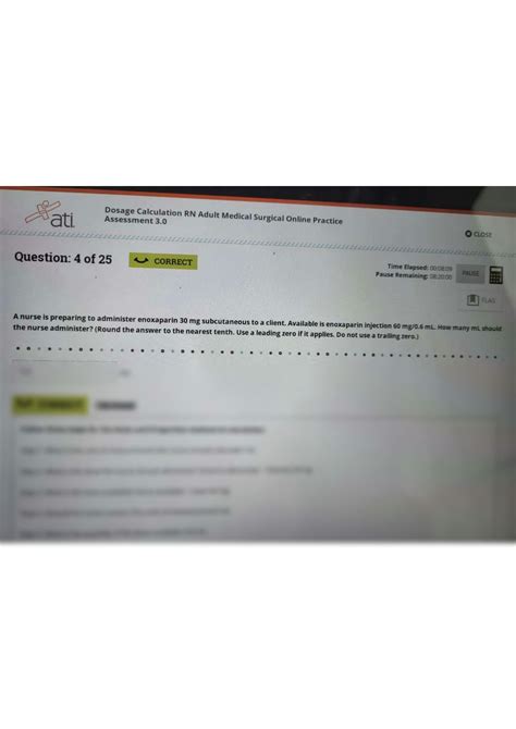 Solution Ati Dosage Calculation Rn Adult Medical Surgical Online