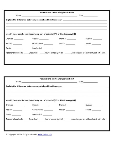 Free Printable Exit Ticket Templates Pdf Word Examples