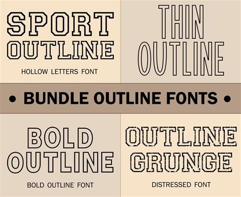 Outline Font Outline Letters Hollow Font Bold Outline Font Block