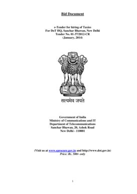 Fillable Online Dot Gov Re Tender Notice Taxies Pdf Department Of