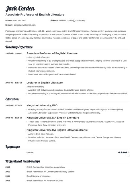 How To Write An Academic Cv Examples And Template