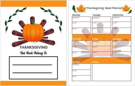 Thanksgiving Meal Planner 13153586 Vector Art at Vecteezy