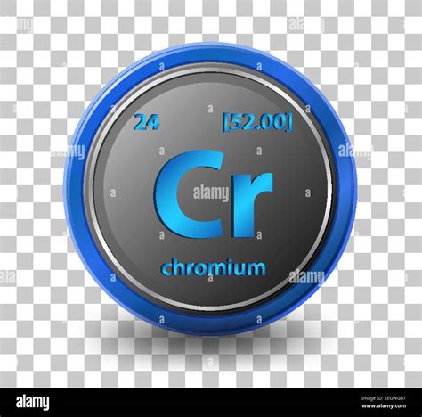 Chromium Chemical Element Chemical Symbol With Atomic Number And Atomic Mass Illustration