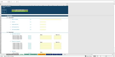 Excel Template Rental Business Financial Projection Statement Model