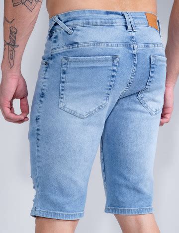 Bermuda Jeans Atacado Masculina Revanche David Azul Roupas Atacado