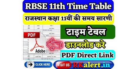 Rbse Th Class Half Yearly Time Table District Wise Pdf Link