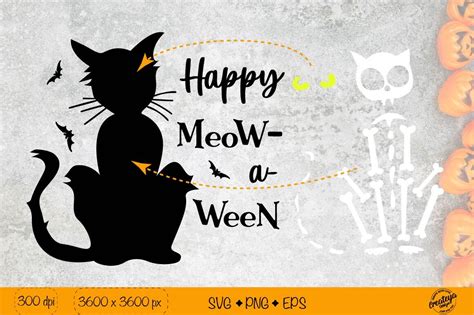 Happy Halloween Svg Black Cat Svg Halloween Quote By Createya Design