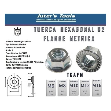 TUERCA HEXAGONAL FLANGE MILIMETRICA