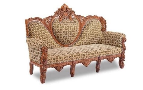 Rustic Wooden Sofa with Patterned Fabric || Rural Handmade-Redefine ...