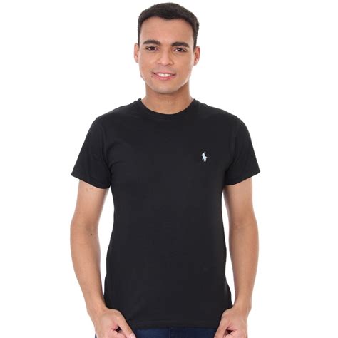 Camiseta Ralph Lauren Masculina Custom Fit Blu Preta Submarino