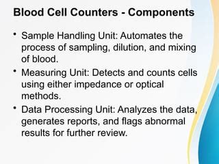 Basic Concept Of Automation In Hematology Pptx Ppt