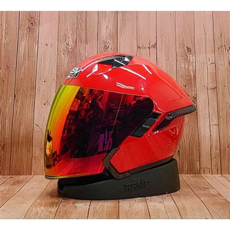 Jual HELM RSV SV300 RED GLOSSY PAKET GANTENG VISOR IRIDIUM SPOILER