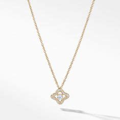 David Yurman Venetian Quatrefoil Necklace With Diamonds In K Gold