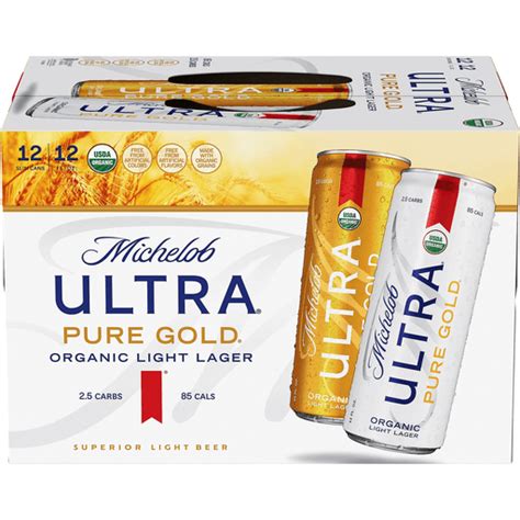 Michelob Ultra Pure Gold Organic Light Lager 12 Pack Beer 12 Fl Oz