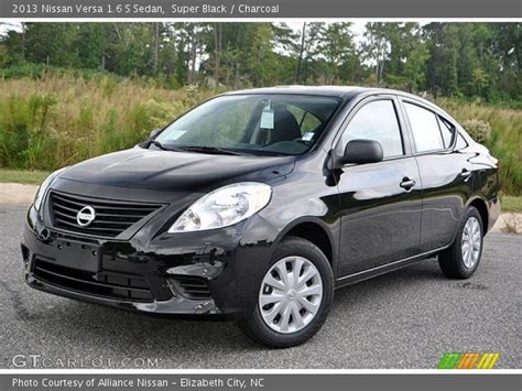 Super Black Nissan Versa S Sedan Charcoal Interior