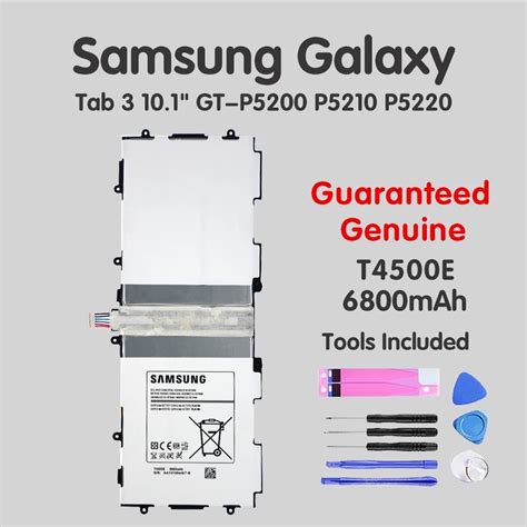 แบตเตอรี่ แท้ Samsung Galaxy Tab 3 101 Gt P5210 P5200 P5220 P5213 P5210 6800mah T4500e Shopee