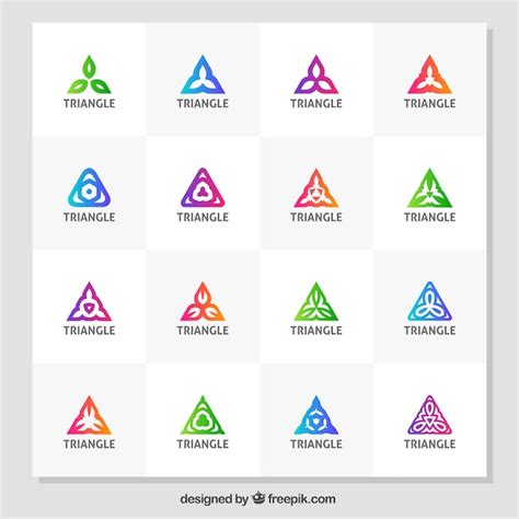 Logotipos Coloridos Con Forma De Triángulo Vector Gratis