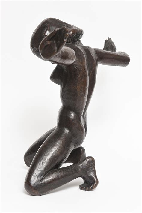 After Georg Kolbe Bronze Female Nude Sculpture Kneeling Woman Or Grief