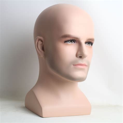 Realistic Fiberglass Male Mannequin Head For Wigs And Hat Display Male