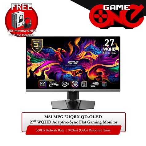 Msi Mpg 271qrx Qd Oled 27 Wqhd 2560x1440 Adaptive Sync Flat Gaming