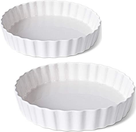 Amazon DELLING Set Of 2 Tart Pans 9 5 Inch Quiche Pan Ceramic