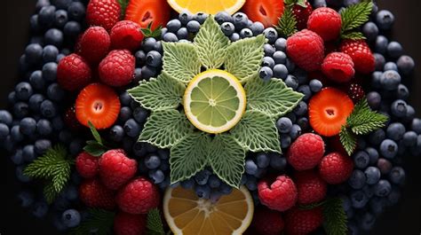 Premium Photo Beautiful Mandala Fruit Food Abstract Background