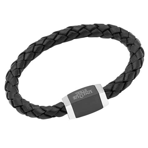 Gevlochten Leren Armband Zwart Lb0299sl