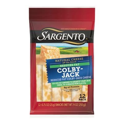 Sargento Reduced Fat Natural Colby Jack Cheese Sticks Ct Target