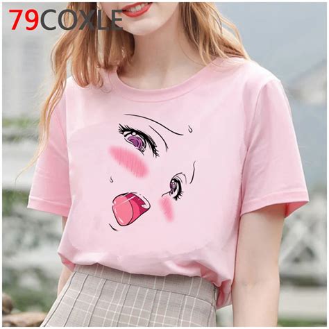 Senpai Ahegao Camiseta Feminina De Desenho Camiseta Gr Fica De Anime