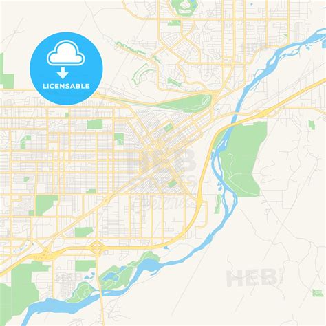 Empty vector map of Billings, Montana, USA - HEBSTREITS