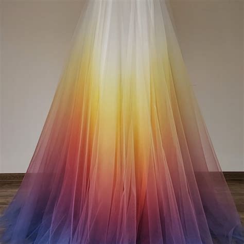 Hand Painted Ombre Dress Colorful Wedding Dress Long Mother Etsy