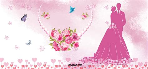 Pink Banner Wedding Romantic Background, Romantic, Dream, Art ...