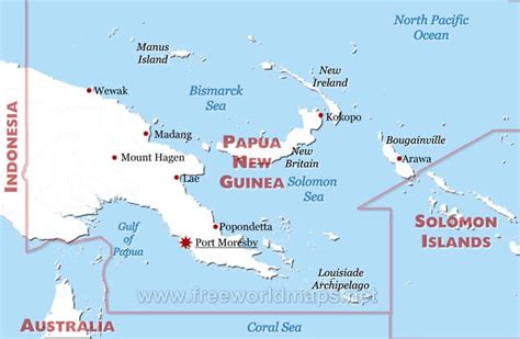 Papua New Guinea Political Map - Map