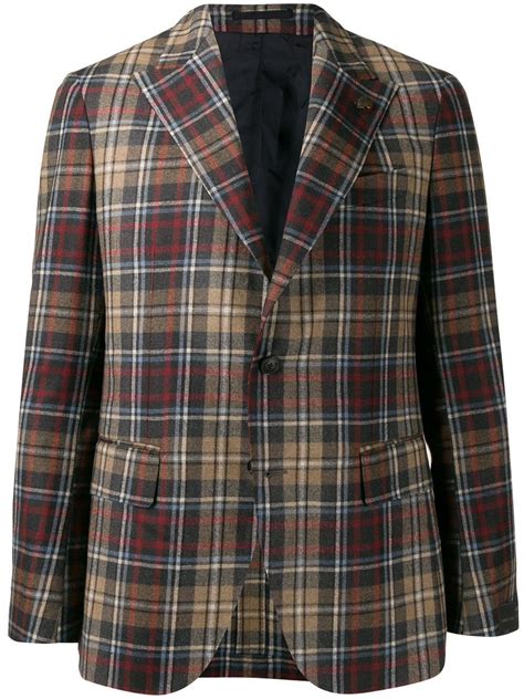 Gabriele Pasini Wool Checked Blazer In Brown For Men Lyst