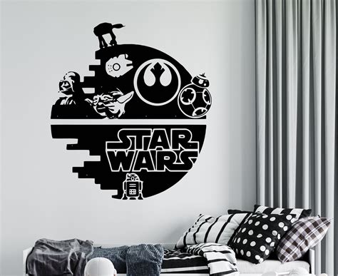 Star Wars Wall Decal Star Wars Wall Sticker Death Star Etsy