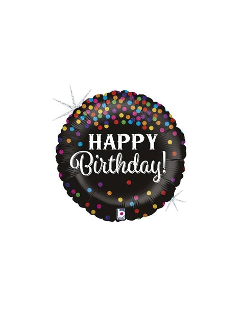 Palloncino Mylar Cm Happy Birthday Confetti