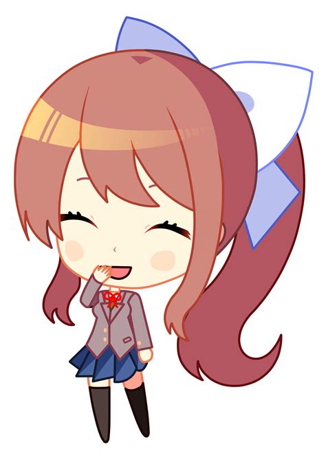 Doki Doki Literature Club Monika Chibi Transparent Png Download Images