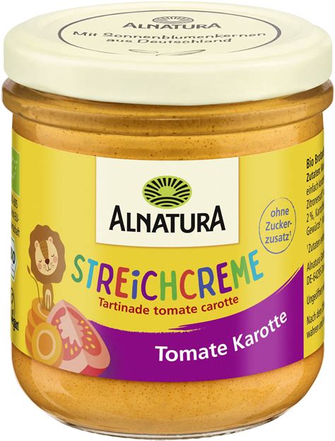 Streichcreme Tomate Karotte G In Bio Qualit T Von Alnatura