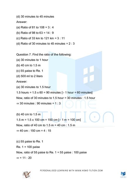 Ncert Solutions For Class 6 Maths Chapter 12 Ratio And Proportion