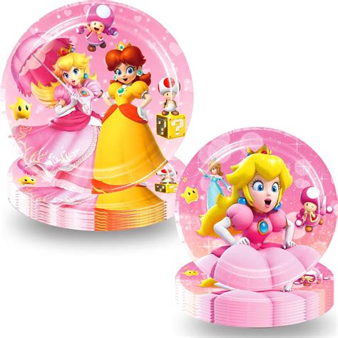 Amazon Hbavfihnbg Pcs Princess Peach Party Supplies Inch