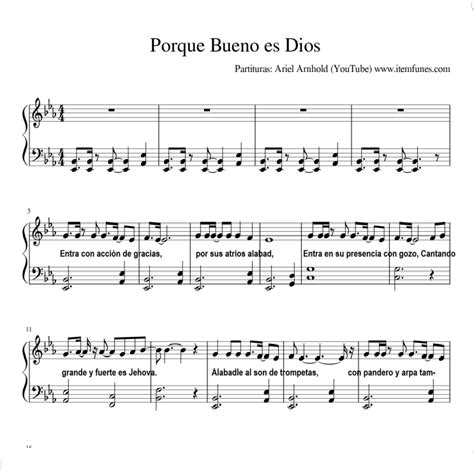 Porque Bueno Es Dios ITEM FUNES Partitura Notas Acordes Letra Pdf