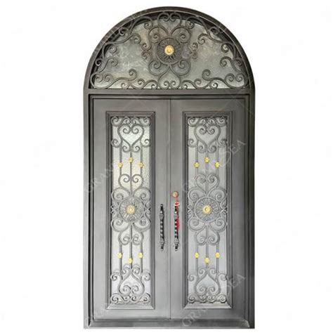 Best Outdoor Double Prehung Eyebrow Arched Top Wrought Iron Doors Chinaoutdoor Double Prehung