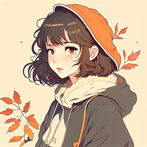 Premium AI Image | autumn anime girl