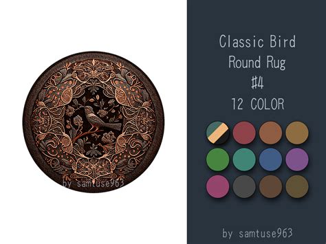 Classic Bird Round Dance Rug 4 Samtuse963 The Sims 4 Build Buy